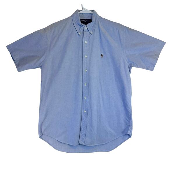 Ralph Lauren Men's Blake Shirt Short Sleeve Button Down 100% Cotton Blue Size M - Picture 1 of 5